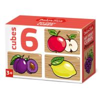 Кубики деревянные «Фрукты» 6 штук