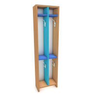 Шкаф для полотенец двухъярусный с полочкой, 2 секции