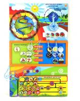 Бизиборд (дидактическая панель) настенный ЖИВАЯ - НЕЖИВАЯ ПРИРОДА. Серия ЭКОЛОГИЧЕСКОЕ ВОСПИТАНИЕ