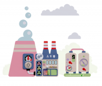 Декоративно-развивающая панель "Фабрика"