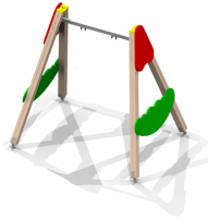 Качели на деревянных стойках, без подвески