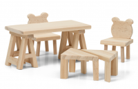 Набор деревянной мебели для домика; Сделай сам; Стол и стулья