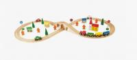 Деревянная железная  дорога (49 деталей) 