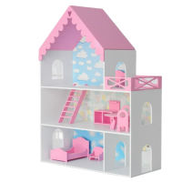 Кукольный дом "Джем" с обоями и набором мебели 5 предметов