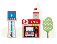 Декоративно-развивающая панель "Пожарная часть"