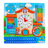 Обучающая доска-часы «Кошкин дом»