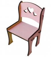 Стул для кукол деревянный розовый