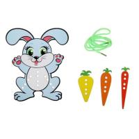 Шнуровка "Зайка и 3 морковки", 1 шнурочек