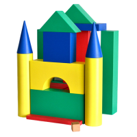 Напольный конструктор "Юный строитель", 140 элементов (окрашенный)