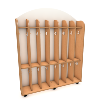 Шкаф для полотенец напольный двухъярусный, 7 секции (ХДФ белый)