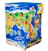 Бизи тумба деревянная ЗАНИМАТЕЛЬНАЯ ГЕОГРАФИЯ.  Серия НАША ПЛАНЕТА-ЗЕМЛЯ