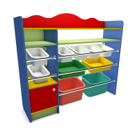 Многофункциональный стеллаж с контейнерами